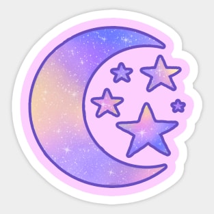 Pastel Dreamy Moon and Stars Sticker